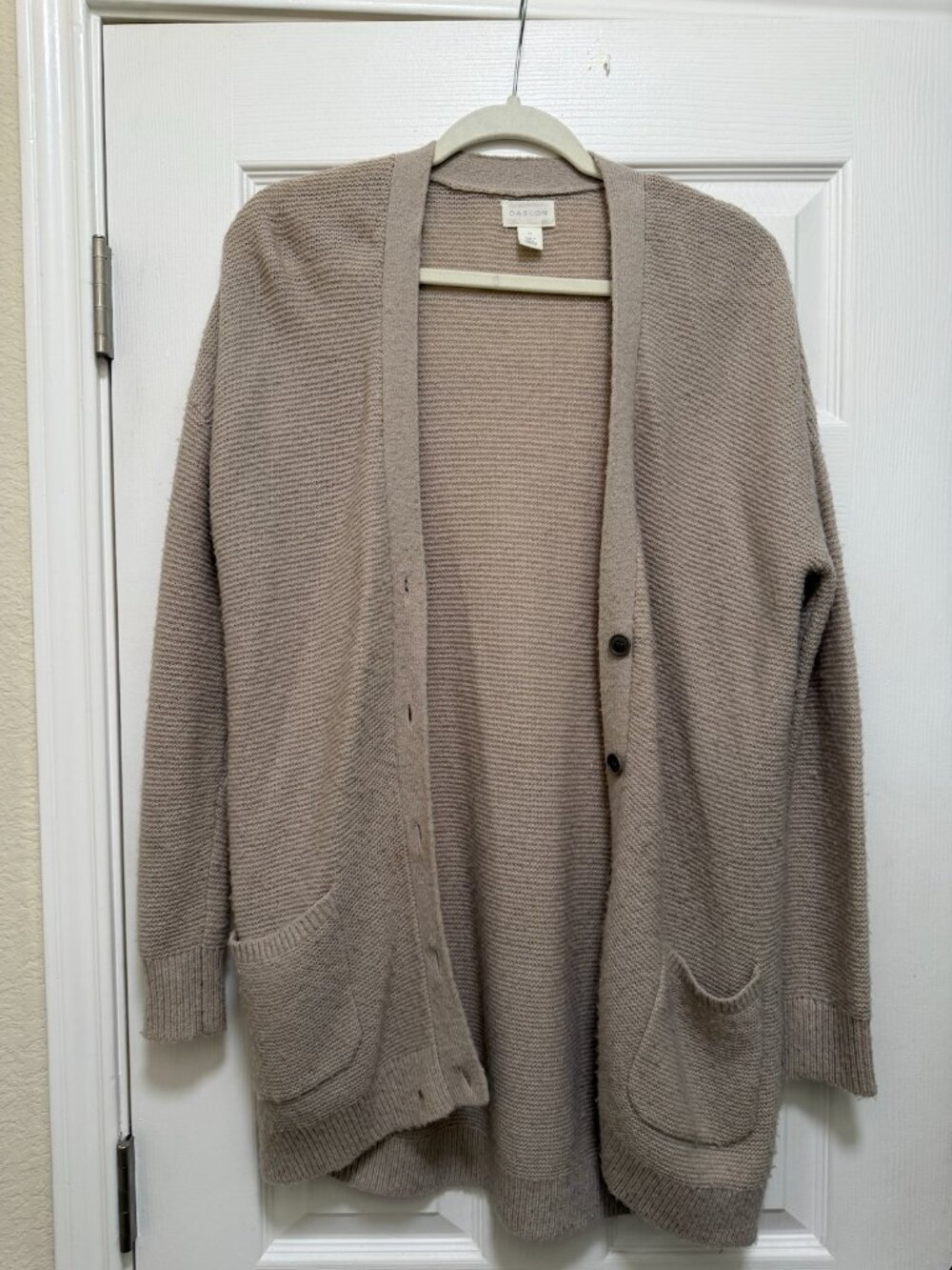 Caslon Taupe Longline Knit Cardigan